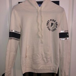Cream Victoria Secret Pink Varsity Hoodie